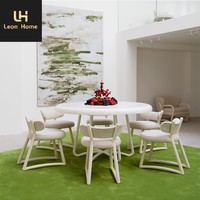 Tables à manger en marbre avec structure en métal, design moderne, légères, pour la décoration intérieure et l'usage commercial, tendance du moment