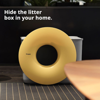 Litière pour chat de style meuble, grande, fermée, en forme de donut, avec logo personnalisé, pour chats d'intérieur
