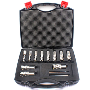 Annular Cutter Set 13 pcs 3/4 Inch Weldon Shank Cutting Depth and Cutting Diameter from 7/16 to 1-1/16 for <b>Drill</b> Press HSS - Product Image 1