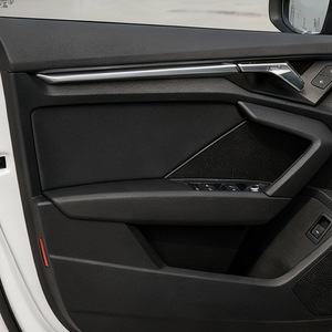 Cubierta de Cuero para Panel de Puerta de Audi A3, Cuero Artificial Negro, Instalación Adhesiva, Kit de Acabado Interior 2015-2020 - Product Image 1