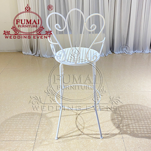 FUMAI FURNITURE White Metal <b>Bar</b> Chair European Style Fixed Armrest Modern Design for Home <b>Bar</b> Commercial Use - Product Image 6