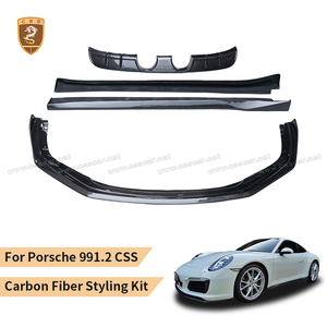 Kit Carrozzeria in Vera Fibra di Carbonio per <span class=keywords><strong>Porsche</strong></span> <span class=keywords><strong>911</strong></span> 991.2 <span class=keywords><strong>Modello</strong></span> 2016-2018, Labbro Anteriore, Diffusore Posteriore, Minigonne Laterali, Kit Carrozzeria Compatto - Product Image 4