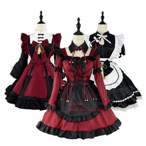 Ecowalson mujeres Lolita Maid Cosplay disfraz Anime Kawaii rojo estilo chino vestido de sirvienta traje de fiesta de <span class=keywords><strong>Halloween</strong></span> - Product Image 1