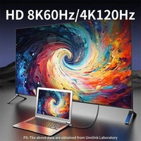 Câble Type C vers HDTV 2.1 4k 120HZ, câble Type-c HDTV 8K 60HZ, adaptateur USB C HD pour ordinateur portable, téléphone portable, tablette vers téléviseur, moniteur