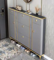 Meuble à chaussures intégré ultra-fin, armoire à chaussures moderne anti-poussière à ouverture rabattable pour hall d'entrée et petits espaces domestiques