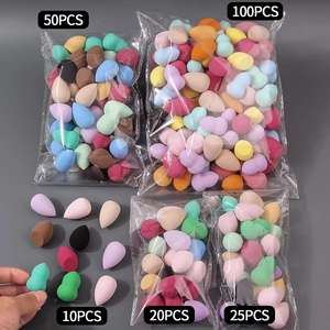 มีตัวอย่างให้เลือก 10/20/25/50 ชิ้น ชุดฟองน้ำแต่งหน้าแบบไม่มีส่วนผสมของน้ำยาง ป้องกันการแพ้ สำหรับครีม/แป้ง/รองพื้น สีพาสเทล - Product Image 5