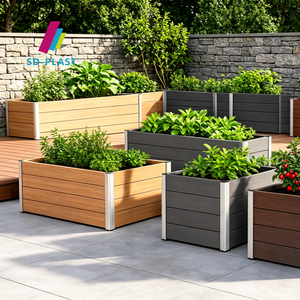 <span class=keywords><strong>Jardinière</strong></span> surélevée carrée ou rectangulaire en composite WPC Sun-Decor, longueur personnalisable, pour distributeurs mondiaux de jardins - Product Image 2