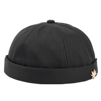 Casquette en coton ajustable sans visière, couleur unie, style melon, casquette courte, hip-hop, sans visière, casquette de baseball