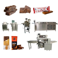Ligne de production automatique de barres chocolatées protéinées à petite échelle et haute efficacité, construction en acier inoxydable, capacité de 10 à 50 pièces/min