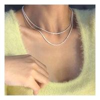 Collier fin en quartz clouté de diamants de style vintage noble et luxueux pour femmes accessoires de chaîne de serpent