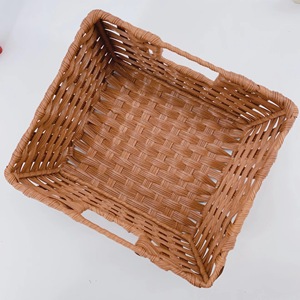 Petits paniers <span class=keywords><strong>de</strong></span> rangement rectangulaires en rotin PP, imperméables, écologiques, multifonctionnels, pour la cuisine, le pain, les aliments, paniers en plastique tressé - Product Image 2