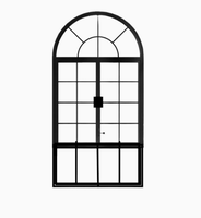 Ventana Francesa Moderna de Doble Hoja Abatible, de Aluminio con Vidrio Templado, Aislamiento Térmico, Impermeable, de Acero Inoxidable, Duradera y Elegante