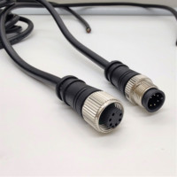 Connecteur M12 étanche IP67, câble mâle-femelle à 6 broches avec code A, fil 22AWG, 0,5m, 1m, 3m, 5m, pour machine d'automatisation