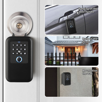 Boîtier de clés intelligent numérique mural étanche IP65 avec capteur de porte, empreinte digitale, mot de passe, carte, bouton physique, Tuya, Ttlock et Cloud