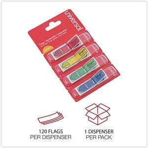 UNV99011 Deluxe 0.5 Pulgadas X 1.75 pulgadas Banderas de Señalización con Flecha y Mensaje, Universales, Colores Surtidos (Paquete de 120) - Product Image 5