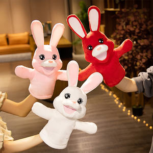 Marionnettes à main en peluche lapin lapin de 35 cm, jouet en peluche, fournitures pour fêtes d'anniversaire, pour raconter des histoires, enseigner, jouer à des rôles, cadeaux pour enfants - Product Image 6