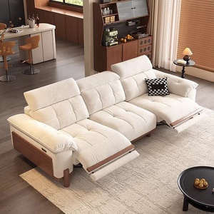 Divano Sezionale Elettrico Reclinabile Moderno in Tessuto Crema con Schienale e Poggiapiedi Regolabili, Divano Relax per Soggiorno e Arredamento Casa - Product Image 2