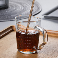 Tasses à mesurer à double bec verseur, mini-pichet en verre pour expresso, lait et café, tasse en verre transparent