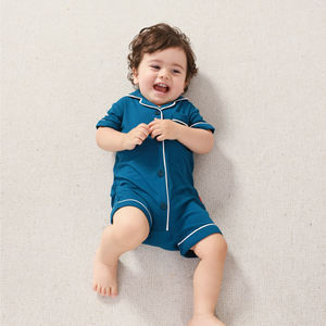 Pyjamas bébé en bambou personnalisés, vêtements de nuit en coton 100% tricoté pour enfants, manches courtes, pyjamas courts, combinaisons bébé, bodys - Product Image 2