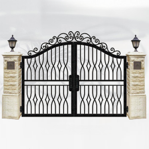 שערים מודרניים בעבודת יד מברזל יצוק, עיצובים של שערי ברזל, שער גינה מברזל לחווה ולבית גן, שער כניסה ראשי - Product Image 6