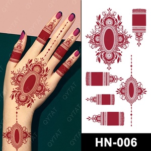 Sexy Femmes Filles Temporaire Brun Rouge Marron Faux Indien Transfert D'eau Henné Pleine Main Tatoo/ Tatto/<span class=keywords><strong>Tatouage</strong></span> - Product Image 1