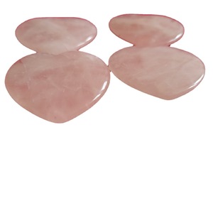 Rouleau de massage facial en pierre de cristal rose en forme de cœur, 4 cm, pour le soin du visage - Product Image 3