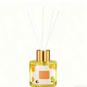 Diffuseur de parfum d'ambiance en verre avec bâtonnets pour huiles essentielles, parfum fruité rafraîchissant, avec coffret cadeau exquis - Product Image 1