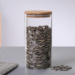 Bocal de stockage en verre borosilicaté écologique avec couvercle en <span class=keywords><strong>bambou</strong></span> pour la cuisine - Product Image 4