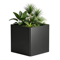 JH-Mech Bac à plantes carré en acier galvanisé robuste avec coins arrondis, revêtement en poudre résistant à l'usure