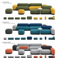 Canapé de réception coloré en tissu pour bureau, mobilier commercial, ottoman collaboratif, assise décontractée pour école et bibliothèque
