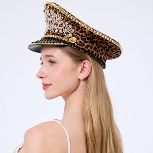 Sombrero de Capitán Steampunk con Pedrería y Logotipo Personalizado, Ideal para el Carnaval de <span class=keywords><strong>Binche</strong></span> y el Desfile de Plumas, MOQ Bajo - Product Image 4