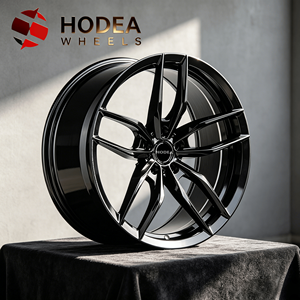 Jantes sport classiques forgées à <span class=keywords><strong>5</strong></span> branches de 18/19/20/21/22/24 pouces, finition noire brillante usinée pour BMW Audi Mercedes - Product Image 1