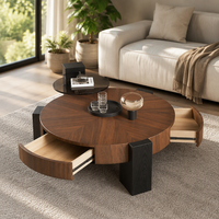 Table basse italienne moderne minimaliste non pliable, pièce design de luxe léger pour salon, style mi-siècle