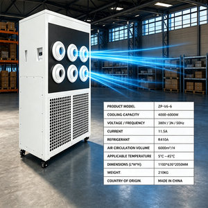 Climatiseur Commercial Portable 4000-6000W, Refroidisseur Industriel à 6 Sorties, 380V Triphasé, Usage Intensif, R-410A Écologique - Product Image 3