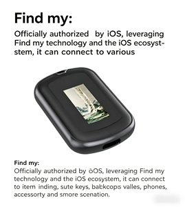 <span class=keywords><strong>Traceur</strong></span> <span class=keywords><strong>GPS</strong></span> intelligent MFI pour iOS, compatible avec la fonction Localiser (Find My), avec écran d'encre électronique, pour portefeuille, bagages et animaux de compagnie, adapté aux personnes âgées - Product Image 2