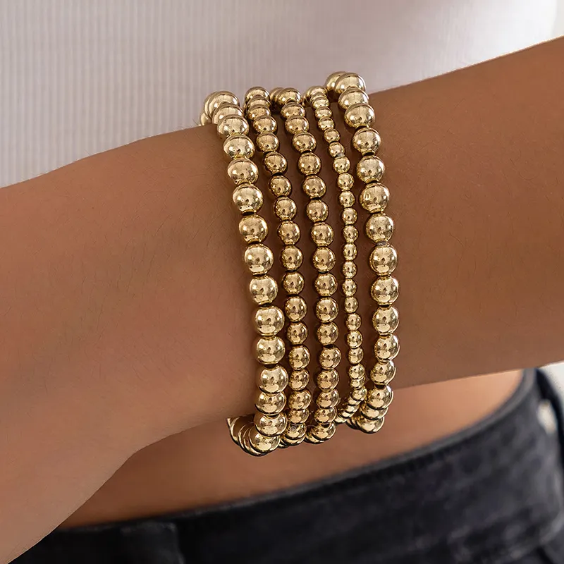 Cross-border Jewelry Bead Bracelet Design Sense Love Pendant Bracelet Sweet Cool Stacking Enewton Bracelets for Women