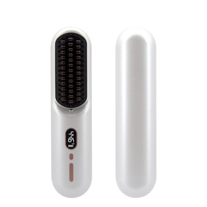 Mini Rechargeable Hair Straightener Ceramic Coating Negative Ion Brush Portable Wireless For Straight And Curly Hair - Product Image 2