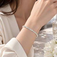 Bracelet chaîne tennis en moissanite blanche de 3 mm pour femme, bijoux élégants et minimalistes pour les occasions quotidiennes