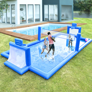 Cancha <span class=keywords><strong>de</strong></span> Voleibol Acuático Inflable 3 en 1 <span class=keywords><strong>de</strong></span> PVC Comercial, Cancha <span class=keywords><strong>de</strong></span> Fútbol Azul, Cancha <span class=keywords><strong>de</strong></span> Baloncesto Inflable - Product Image 1