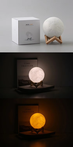 Lámpara de luna de noche LED impresa en 3D media moderna con Control remoto luces de colores recargables por USB regulables para el dormitorio del hogar - Product Image 3