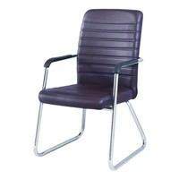 Chaise de bureau de salle de réunion du personnel en cuir PU à dossier haut rembourré sur les pieds ergonomiques en métal