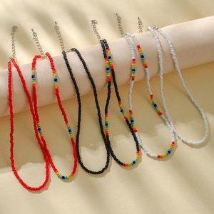 Conjunto de Collares de Cuentas en Capas Estilo Bohemio, 6 Piezas, Gargantilla Sencilla de Estilo Étnico, Regalo para Mujer, Joyería de Moda, Origen Yiwu - Product Image 2