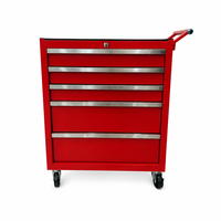 Chariot à outils industriel à 5 tiroirs, armoire à outils roulante en acier avec tiroirs profonds pour outils électriques, verrouillable, pour garage et atelier
