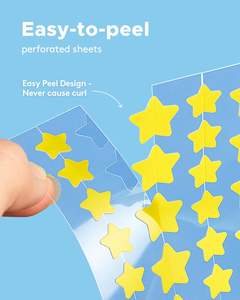 カラフルな星型ハイドロコロイドニキビパッチ、キュートなニキビシール、カスタムコラーゲンハーブ成分配合のフェイシャルニキビパッチ - Product Image 2