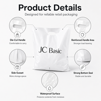 Sac de courses en LDPE personnalisé, grande capacité, robuste, pour vêtements, idéal pour les magasins de détail, avec découpe sur mesure