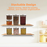 Conteneur de rangement pour garde-manger, hermétique, rectangulaire, en plastique moulé par injection, écologique, pour grains de café, avec cuillère magnétique