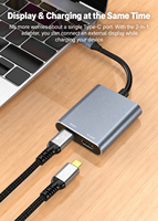 Adaptor USB C ke Dual USB C 8K 60Hz 2 in 1, Output Video Tipe C, Pengisi Daya PD 100W, Splitter untuk Kacamata AR dan Laptop