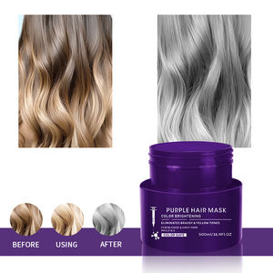 Set Profesional de Champú y Mascarilla Capilar en Crema Morada con Queratina Orgánica, Protección del Color y Hidratación para Eliminar el Amarillo - Product Image 3
