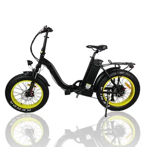 bisek周期48V 500W折叠电动自行车20 ''可折叠一步一步通过脂肪轮胎电动自行车各种协助水平