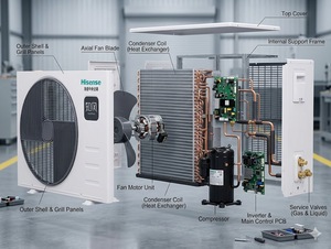 Climatiseur multi-zones, système VRF/VRV compact pour maison avec unités intérieures de type conduit encastré au plafond - Product Image 4